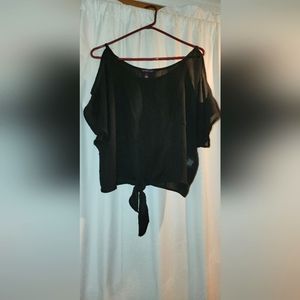 Material Girl Sheer Black top. Shoulders cut out Size Large